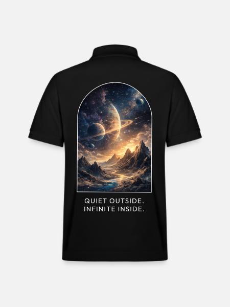 Quiet Outside. Infinite Inside. - Stanley/Stella Unisex Organic Polo Shirt PREPSTER - black