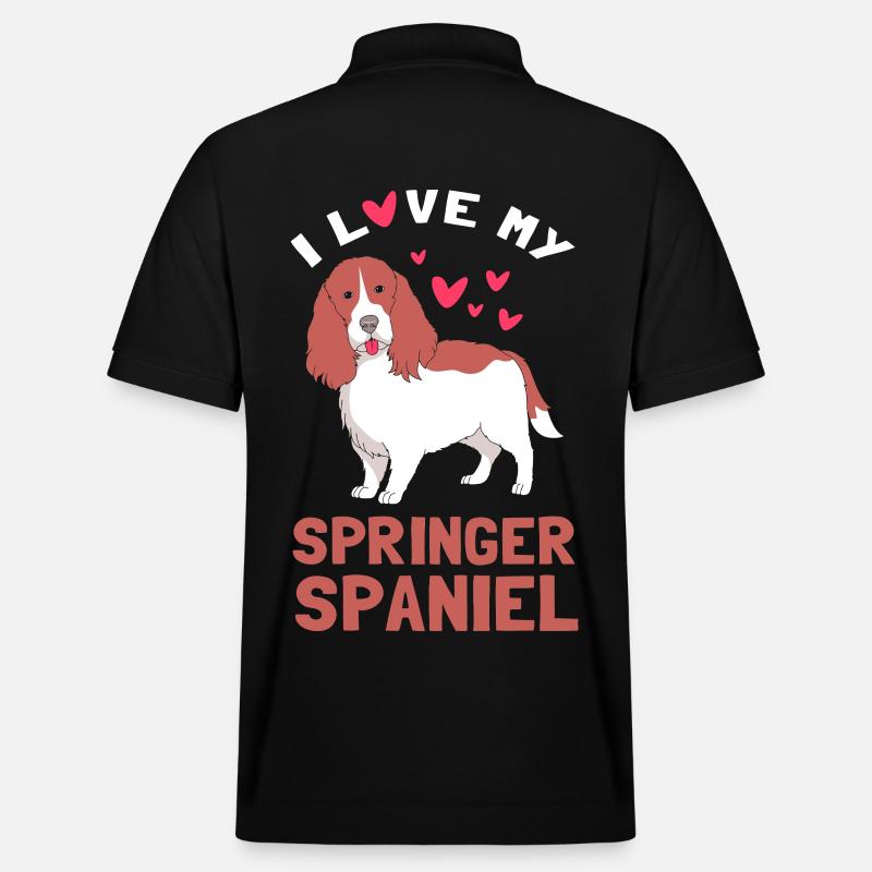 Springer Spaniel Cane - Polo ecologica unisex PREPSTER di Stanley/Stella - nero