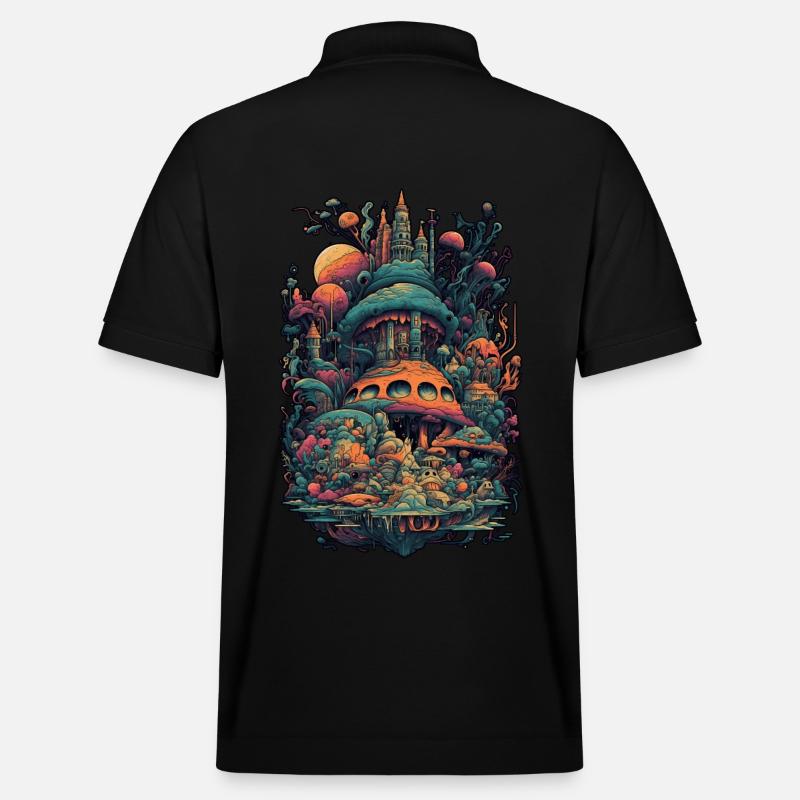 Trippy Explosion - Motif psychédélique - Polo PREPSTER bio Stanley/Stella Unisexe - noir