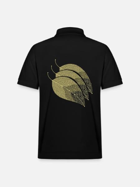 Leaves Decorative - Stanley/Stella Unisex Organic Polo Shirt PREPSTER - black
