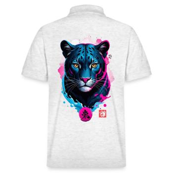 Panther Dream Pink Blue - Stanley/Stella Unisex Organic Polo Shirt PREPSTER - heather white - Back - Andy (188cm)