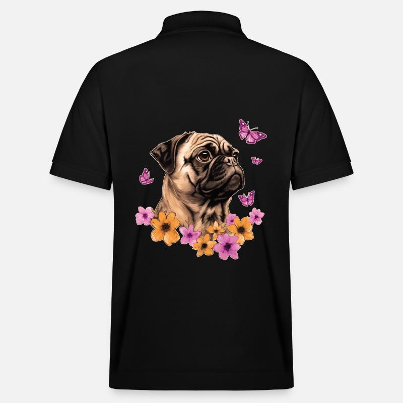 Carlin avec papillons - Polo PREPSTER bio Stanley/Stella Unisexe - noir