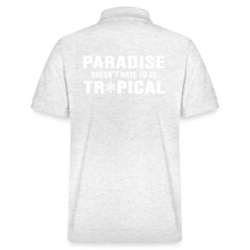 Snow Winter Wonder Winter Time Winter Vacation - Stanley/Stella Unisex Organic Polo Shirt PREPSTER - heather white - Back - Andy (188cm)