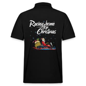 Racing home for Christmas Kart Rennfahrer - Stanley/Stella Unisex Bio-Poloshirt PREPSTER - Schwarz - Hinten - Andy (188cm)