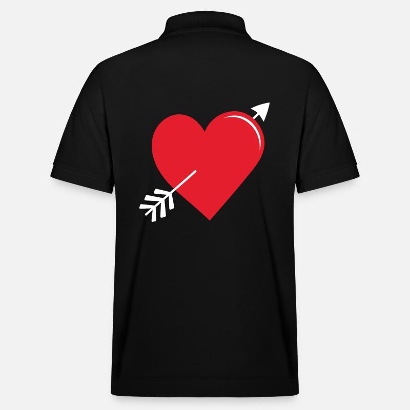 Pfeilherz Rot - Stanley/Stella Unisex Bio-Poloshirt PREPSTER - Schwarz