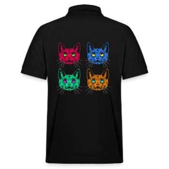 Vier Farben Katzen / Des chats comme Warhol - Polo PREPSTER bio Stanley/Stella Unisexe - noir - Dos - Andy (188cm)