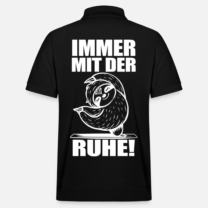 Faultier Fun Spruch - Stanley/Stella Unisex Bio-Poloshirt PREPSTER - Schwarz
