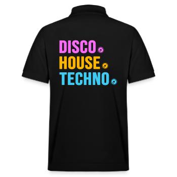 Disco House Techno ballern hard Bass Rave - Polo PREPSTER bio Stanley/Stella Unisexe - noir - Dos - Andy (188cm)