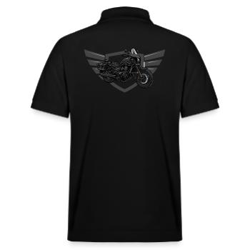 Chopper // Custom // Motorcycle - Stanley/Stella Unisex Organic Polo Shirt PREPSTER - black - Back - Andy (188cm)