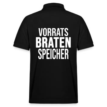 Grillen Grillmaster grillt BBQ-Braten Holzkohle - Stanley/Stella Unisex Bio-Poloshirt PREPSTER - Schwarz - Hinten - Andy (188cm)