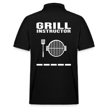 Grillen Grillmaster grillt BBQ-Fleisch Holzkohle - Stanley/Stella Unisex Bio-Poloshirt PREPSTER - Schwarz - Hinten - Andy (188cm)