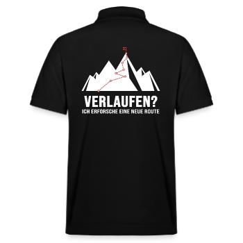 Bergwandern Gratwanderung Weglos Alpin Bergweg - Stanley/Stella Unisex Bio-Poloshirt PREPSTER - Schwarz - Hinten - Andy (188cm)