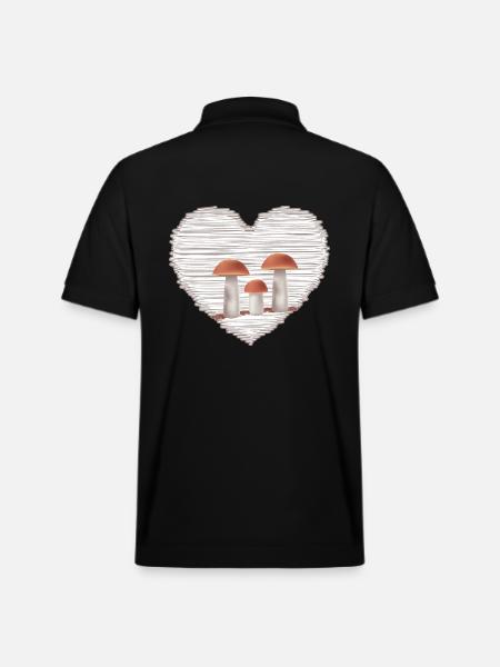Mushroom picker loves mushroom time - Stanley/Stella Unisex Organic Polo Shirt PREPSTER - black