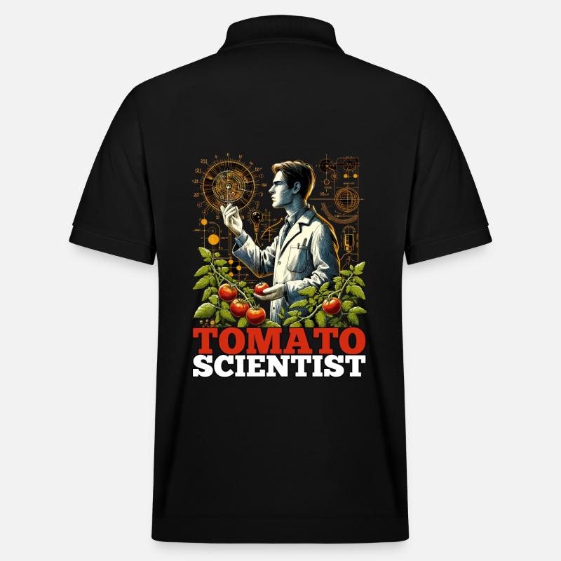 Tomato Scientist Science Gift - Stanley/Stella Unisex Organic Polo Shirt PREPSTER - black