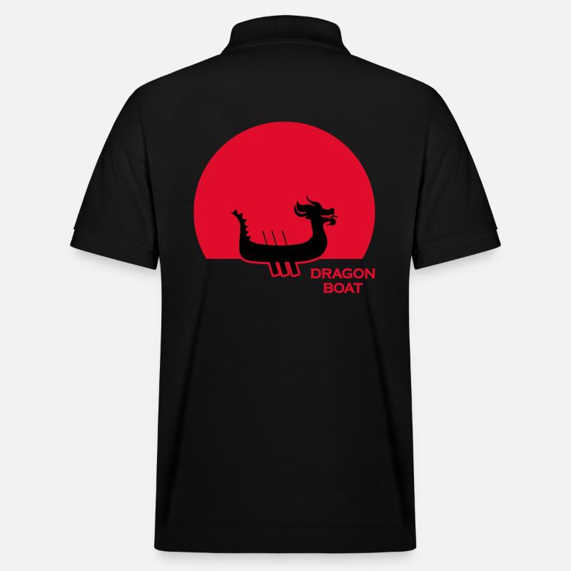 drachenboot chinesisches drachenbootfahrer - Stanley/Stella Unisex Bio-Poloshirt PREPSTER - Schwarz