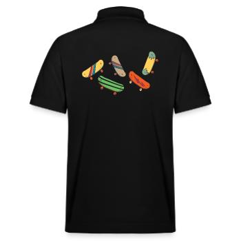 Skate SK8 Skateboarder Skate Party Halfpipe - Stanley/Stella Unisex Organic Polo Shirt PREPSTER - black - Back - Andy (188cm)