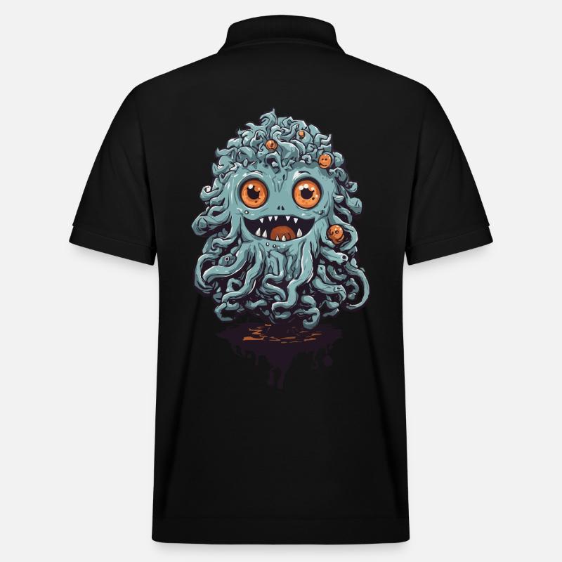 Süßes Tentakel Monster an Halloween - Stanley/Stella Unisex Bio-Poloshirt PREPSTER - Schwarz