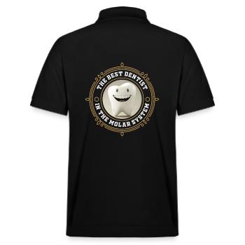 Best dentist in the molar system - bester Zahnarzt - Stanley/Stella Unisex Bio-Poloshirt PREPSTER - Schwarz - Hinten - Andy (188cm)