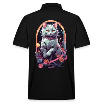 Design de chat Pastel gothique pour E-Girls - Polo PREPSTER bio Stanley/Stella Unisexe - noir - Dos - Andy (188cm)