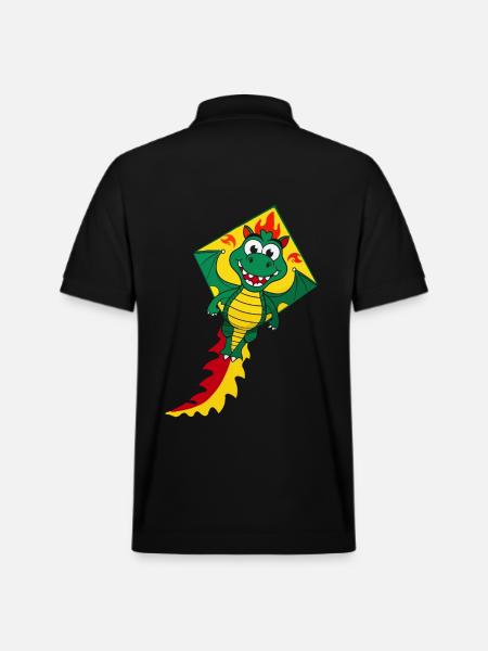 Cute Flying Kite - Stanley/Stella Unisex Organic Polo Shirt PREPSTER - black