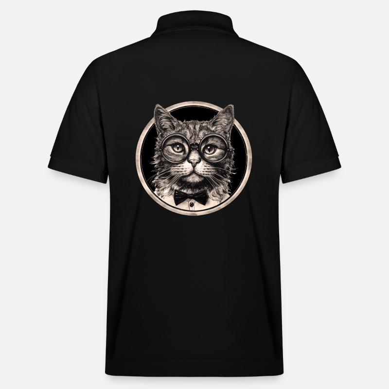 Steampunk Katze - Stanley/Stella Unisex Bio-Poloshirt PREPSTER - Schwarz