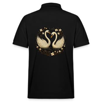 Swan - Stanley/Stella Unisex Organic Polo Shirt PREPSTER - black - Back - Andy (188cm)