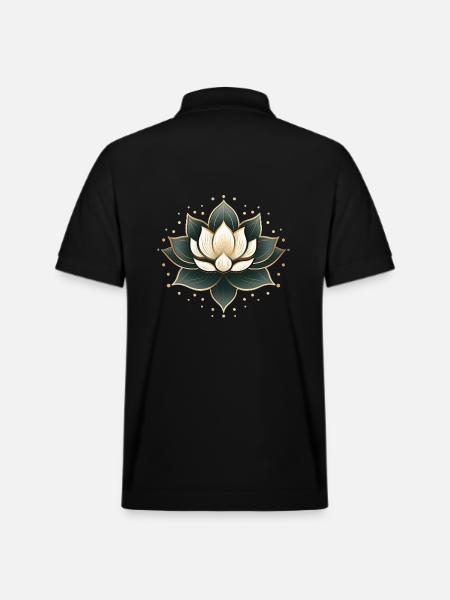 Lotusblüte - Stanley/Stella Unisex Bio-Poloshirt PREPSTER - Schwarz