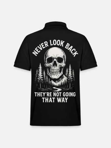 Skull Forest Never Back - Stanley/Stella Unisex Organic Polo Shirt PREPSTER - black