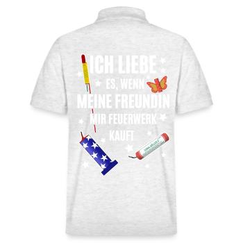 Pyro Freak - Stanley/Stella Unisex Bio-Poloshirt PREPSTER - Weiß meliert - Hinten - Andy (188cm)