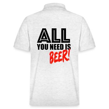 Tout ce dont vous avez besoin, c’est de bière - Polo PREPSTER bio Stanley/Stella Unisexe - blanc chiné - Dos - Andy (188cm)