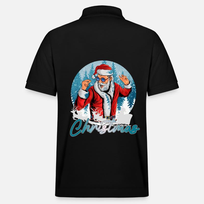 dancing Santa - Stanley/Stella Unisex Bio-Poloshirt PREPSTER - Schwarz