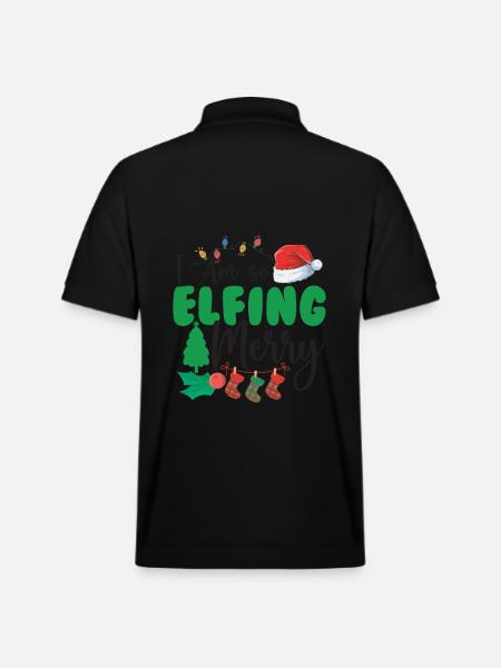I am so merry Elfing - Stanley/Stella Unisex Organic Polo Shirt PREPSTER - black