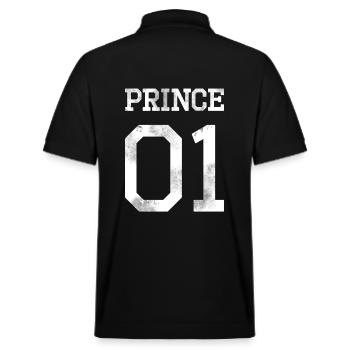Prince 01 blanc used look shirt - Polo PREPSTER bio Stanley/Stella Unisexe - noir - Dos - Andy (188cm)
