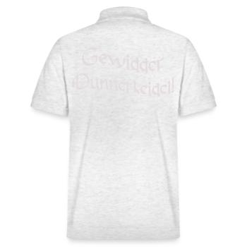 Gewidder Dunnerkeidel / Gewitter donner keil - Stanley/Stella Unisex Bio-Poloshirt PREPSTER - Weiß meliert - Hinten - Andy (188cm)