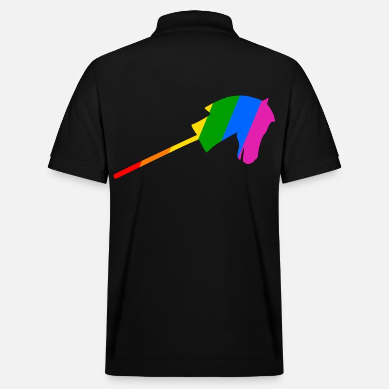 Stockpferdreiten im Regenbogen - Stanley/Stella Unisex Bio-Poloshirt PREPSTER - Schwarz