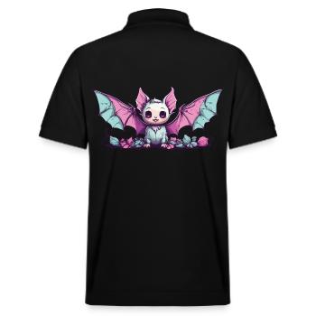 Esthétique Gothique Kawaii Bat e-girl Design - Polo PREPSTER bio Stanley/Stella Unisexe - noir - Dos - Andy (188cm)