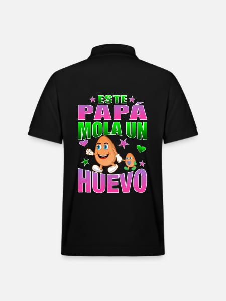 This dad rocks an egg - Stanley/Stella Unisex Organic Polo Shirt PREPSTER - black