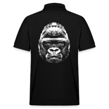 Gorilla - Kopf - Stanley/Stella Unisex Bio-Poloshirt PREPSTER - Schwarz - Hinten - Andy (188cm)