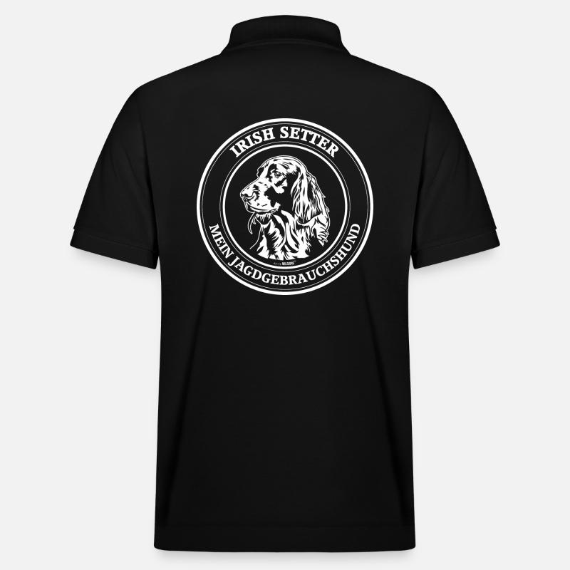 Irish Setter Jagdgebrauchshund Jagdhund Hunde - Stanley/Stella Unisex Bio-Poloshirt PREPSTER - Schwarz