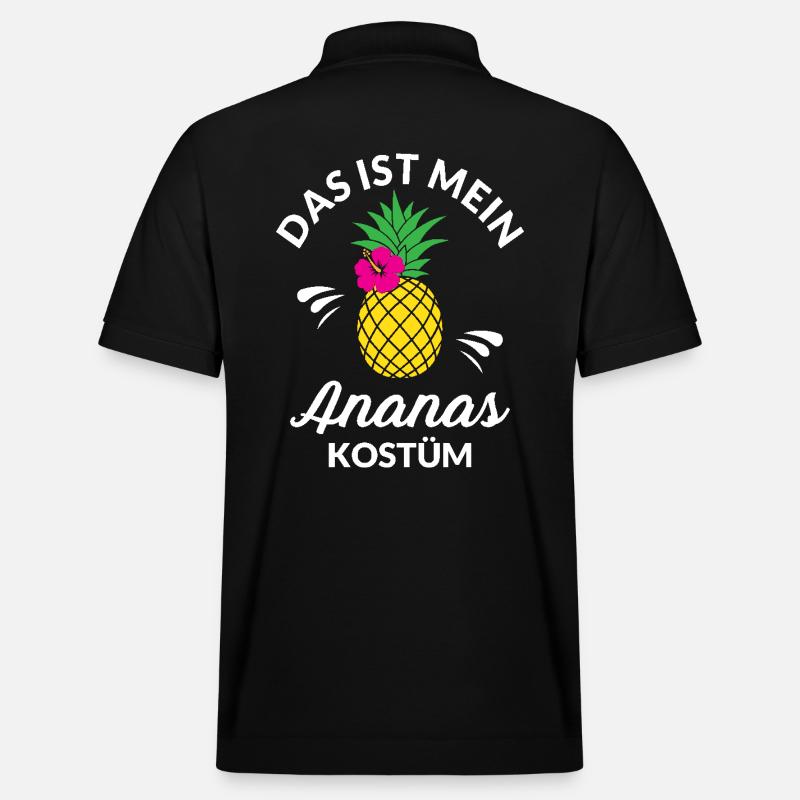 Ananas Kostüm Obst Kostüm Fasching - Stanley/Stella Unisex Bio-Poloshirt PREPSTER - Schwarz
