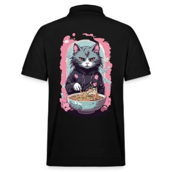 Anime Ramen Chat Japonais Soupe De Nouilles Art - Polo PREPSTER bio Stanley/Stella Unisexe - noir - Dos - Andy (188cm)