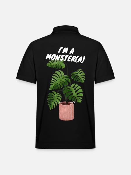 MONSTERA MONSTER PLANT - Stanley/Stella Unisex Organic Polo Shirt PREPSTER - black