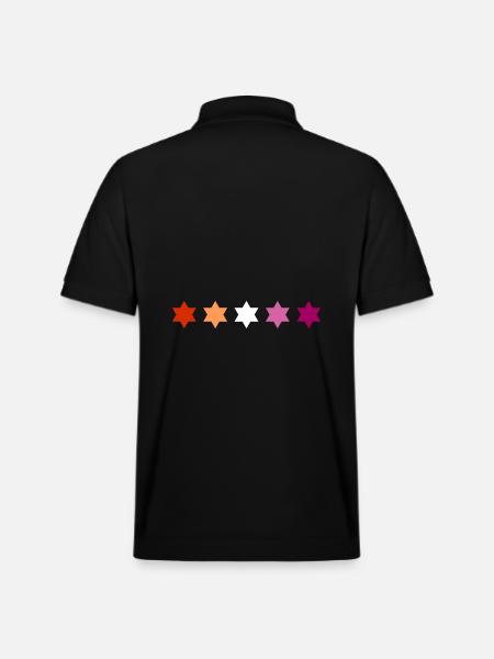 Subtle Lesbian Pride stars - Stanley/Stella Unisex Organic Polo Shirt PREPSTER - black