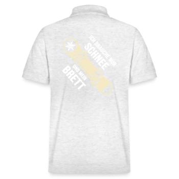 Snowboard Snowboarder Softboot "Schnee & Brett" - Stanley/Stella Unisex Bio-Poloshirt PREPSTER - Weiß meliert - Hinten - Andy (188cm)