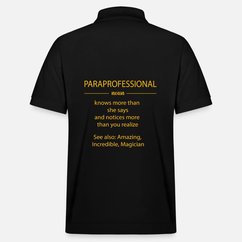 Lehrerassistent Paraprofessional Paraeducator - Stanley/Stella Unisex Bio-Poloshirt PREPSTER - Schwarz