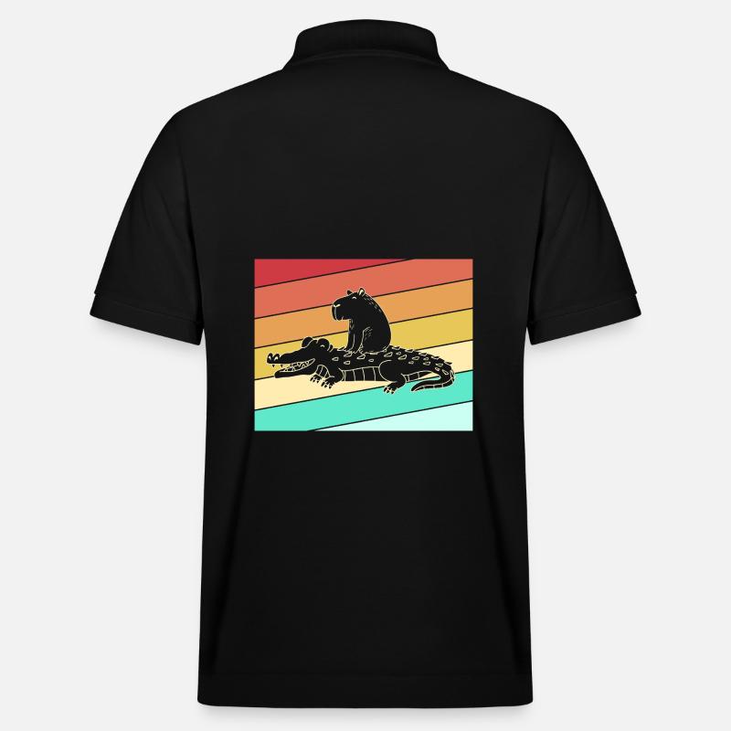 Capybara Capibara - Stanley/Stella Unisex Bio-Poloshirt PREPSTER - Schwarz
