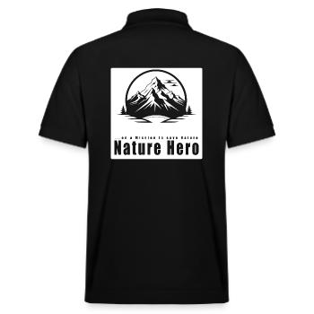 On a Mission to save Nature - Stanley/Stella Unisex Bio-Poloshirt PREPSTER - Schwarz - Hinten - Andy (188cm)