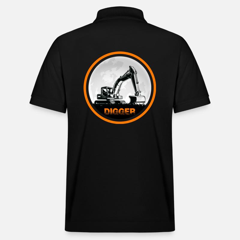 Baggerfahrer Bagger "Digger" Baggerschaufel - Stanley/Stella Unisex Bio-Poloshirt PREPSTER - Schwarz