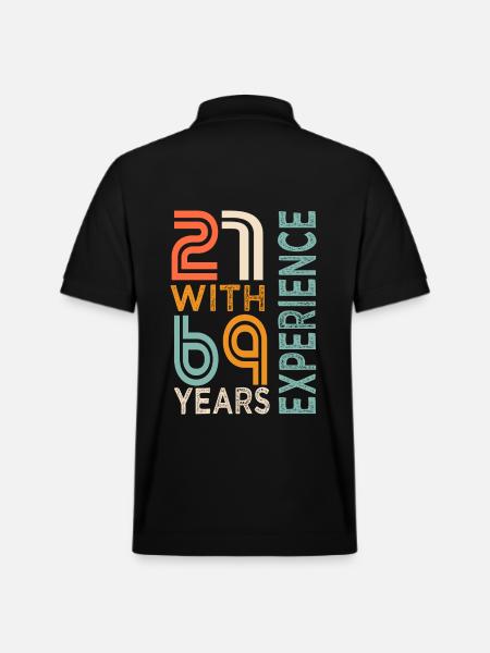 90th Birthday Gift 90th Anniversary - Stanley/Stella Unisex Organic Polo Shirt PREPSTER - black