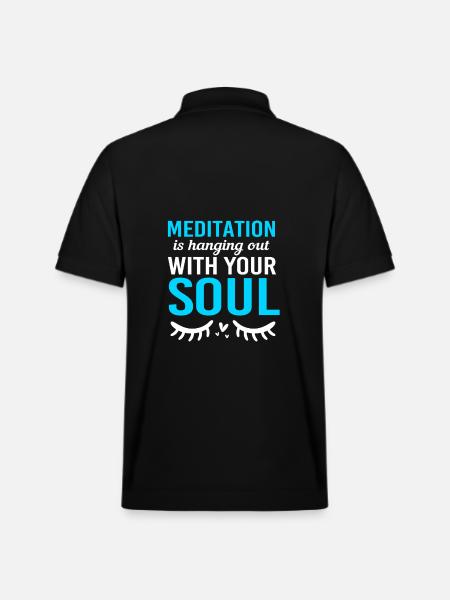 Meditation Chakra Zen - Stanley/Stella Unisex Organic Polo Shirt PREPSTER - black